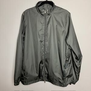 Greg Norman M/M Full-Zip Windbreaker Golf Jacket Gray Grid Textured